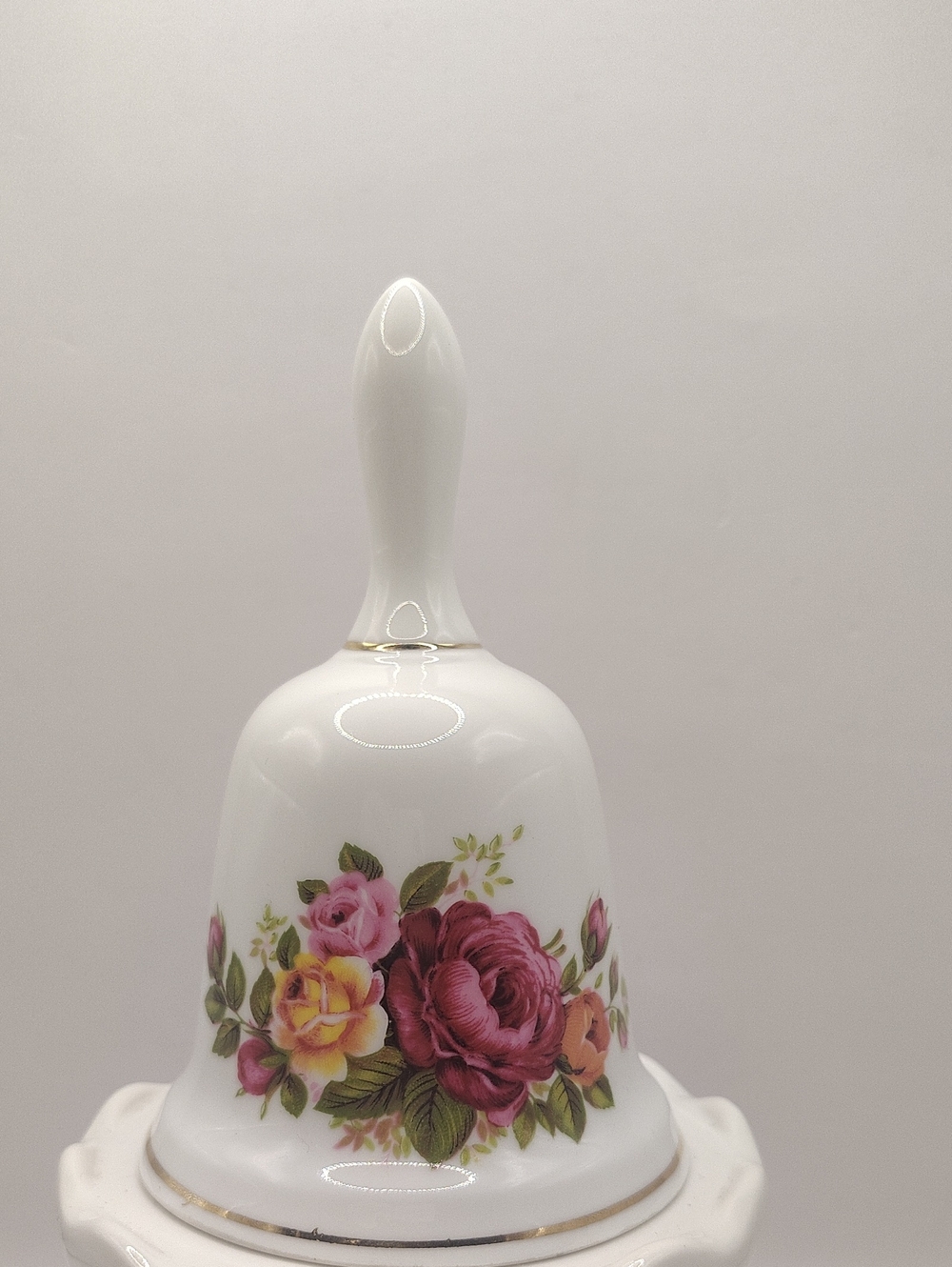 Fine Bone China Cottage Rose Bell Collectible Made In Taiwan